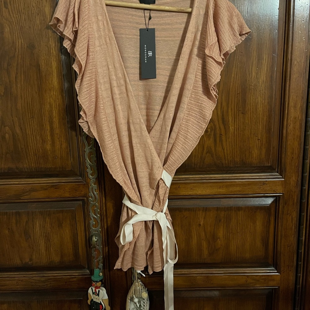 NWT Banana Republic Peach Wrap Blouse silk blend